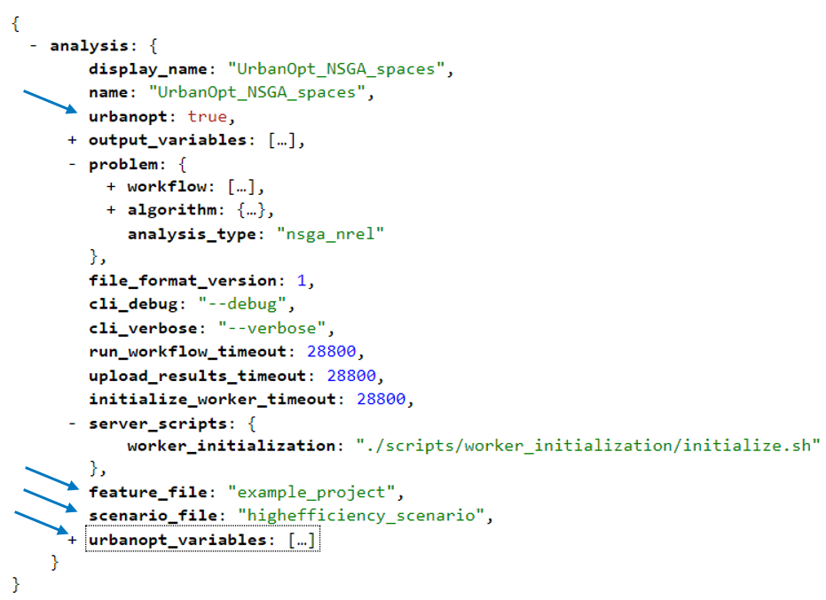 OSA variables for URBANopt analysis